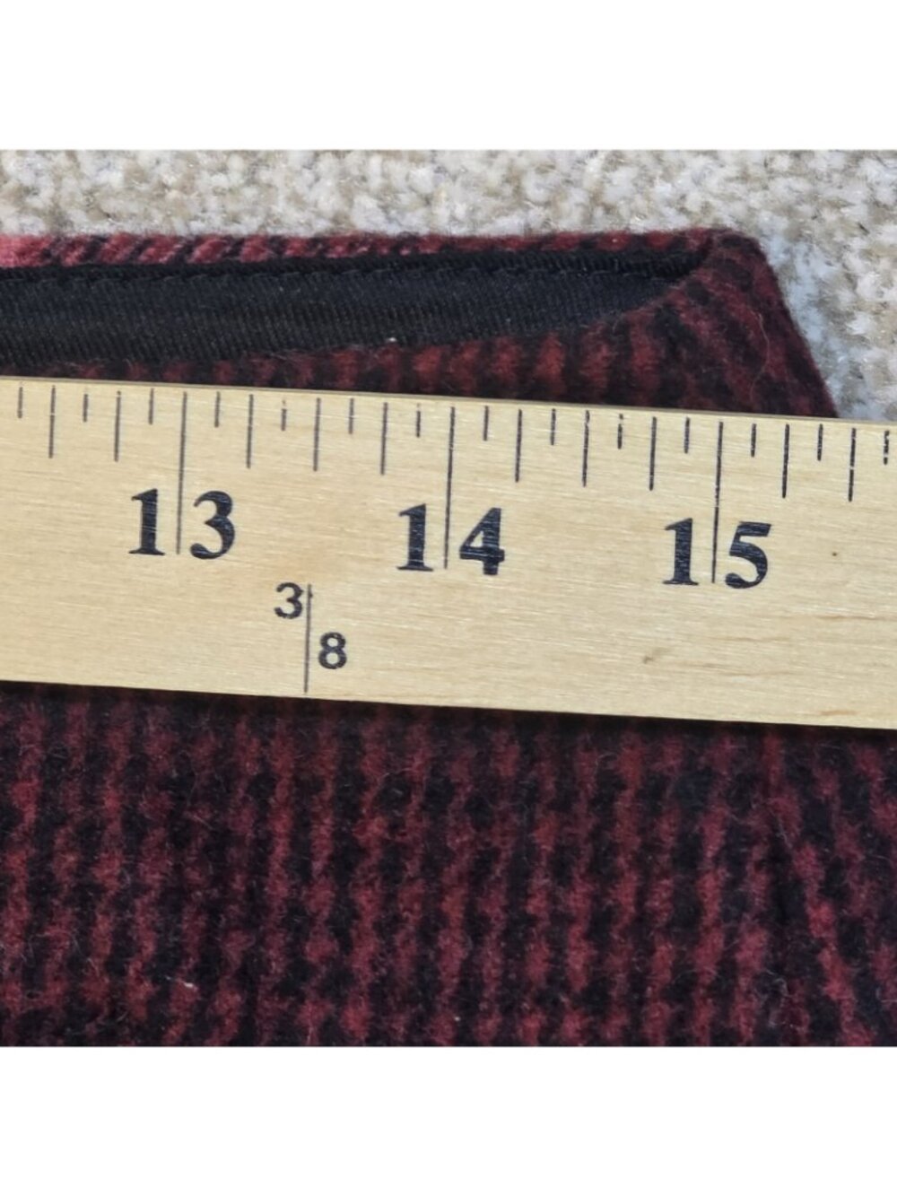 Gap Wool Blend Mini Skirt Pink & Burgundy Plaid Preppy Academia Women's Size 2 - Picture 5 of 8